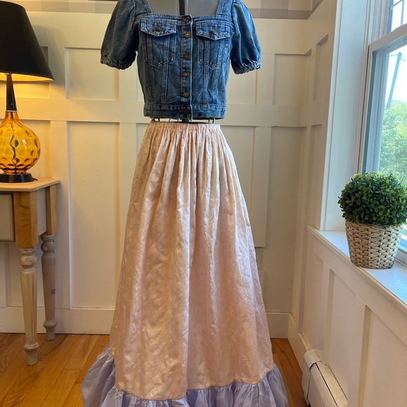 Incredible Vintage Satin Maxi Skirt Size Large - Picture 2 of 10